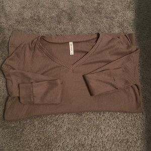 Waffle knit long sleeve